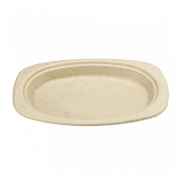 Тарелка овальная Bionic 32*25,5*2,1см, натуральный цвет, 50 шт, сахарный тростник, Garci