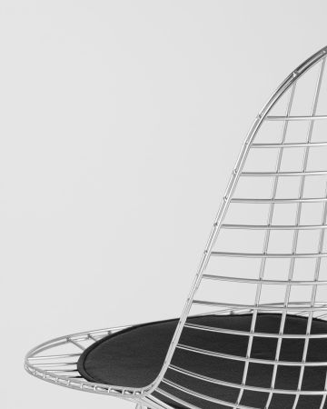 Стул обеденный Eiffel хромированный с черной подушкой