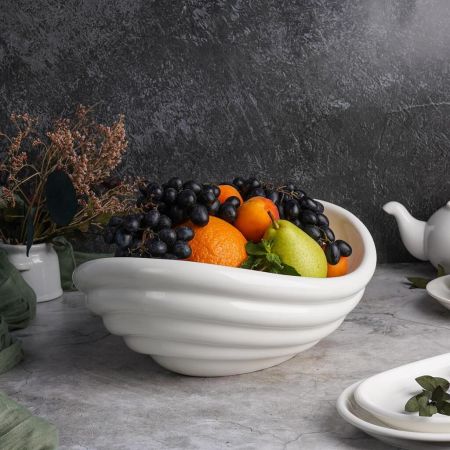 Салатник  900 мл 27,5*23 см h11,7/8,5 см овальный Wave белый фарфор P.L. Proff Cuisine [1]
