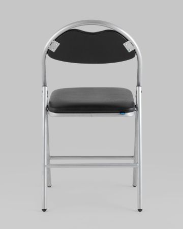 Стул складной Hagen экокожа черный каркас металлик