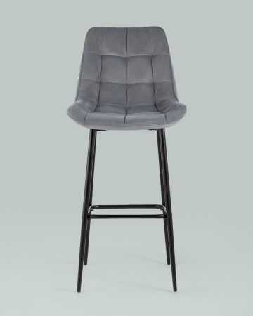Стул барный Флекс велюр серый