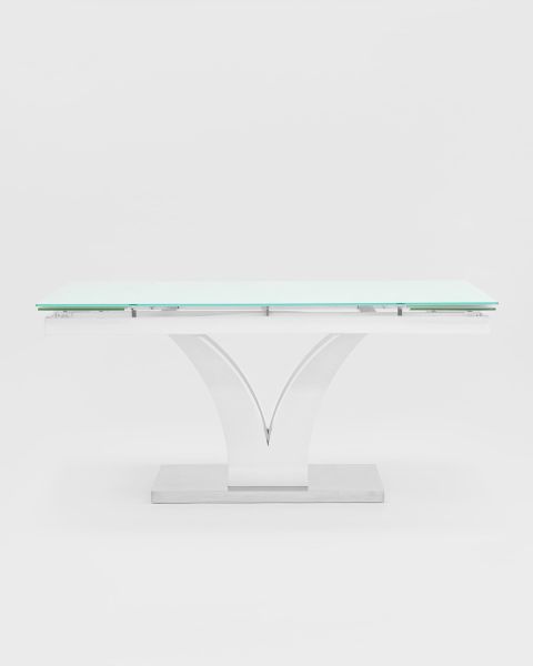 Стол обеденный Верона раскладной 160-220*90 глянцевый белый