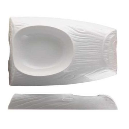 Блюдо прямоугольное 25*16 см h4 см 250 мл Oyster белое фарфор P.L. Proff Cuisine [1]