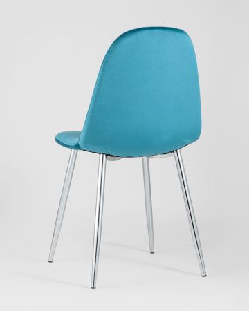 Стул Валенсия велюр темно-бирюзовый хромированные ножки