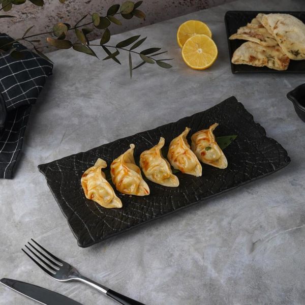 Блюдо прямоугольное 30*15 см h2,5 см с бортом Side Up1 Black Raw Wood P.L. Proff Cuisine [4]
