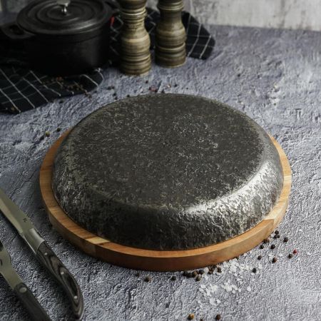 Сковорода для подачи 26 см h3,1 см круглая без ручки "Vintage Blued" углерод. сталь ИНДУКЦИЯ P.L.