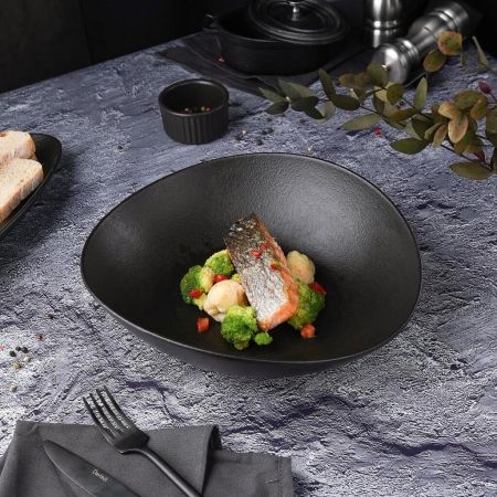 Салатник 1500 мл 27*25 см h7,5 см Wave Up Smooth Black Raw Stellar P.L. Proff Cuisine [1]