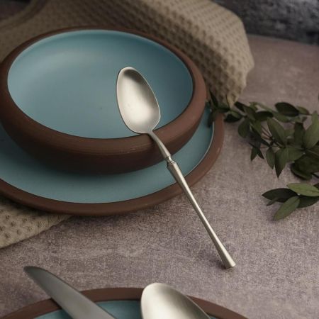 Ложка чайная 15 см матовое серебро PVD 1920-Silvery P.L. [12]