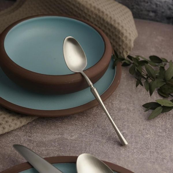 Ложка чайная 15 см матовое серебро PVD 1920-Silvery P.L. [12]