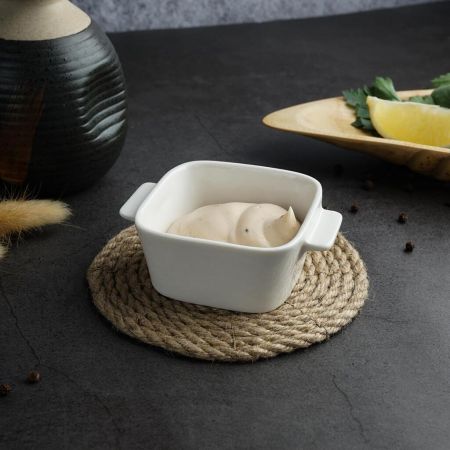 Соусник 60 мл 7*7 см h3,3 см Mini Mix с ручками белый фарфор P.L. Proff Cuisine [6]