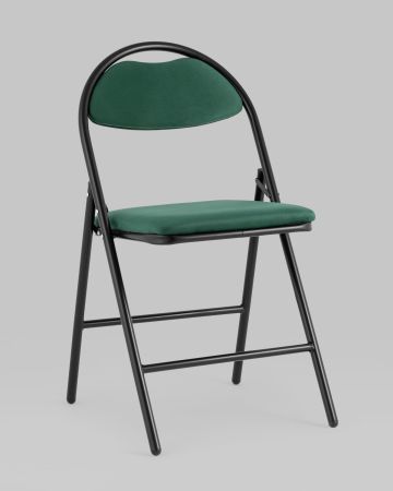 Стул складной Hagen велюр зелёный каркас черный