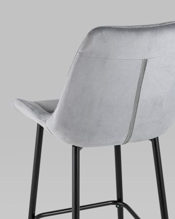 Стул барный Флекс велюр серый