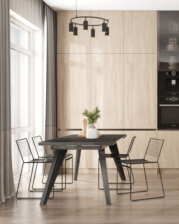 Стол обеденный Пандора раскладной 180-280*90 керамика темная