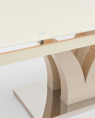 Стол обеденный Верона раскладной 160-220*90 глянцевый бежевый