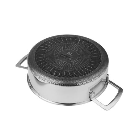 Кастрюля  2,5 л 22/19,5*13 см с крышкой New Kitchen Honeycombs нерж. с антиприг. покр. ИНДУКЦИЯ