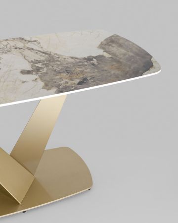 Стол обеденный Аврора 160*90 керамика светлая