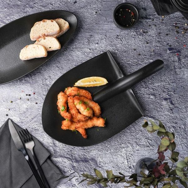 Блюдо "Лопата" 35,5*20*3,6 см черное Black Raw Stellar P.L. Proff Cuisine [1]