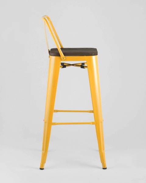 Стул барный TOLIX WOOD со спинкой желтый