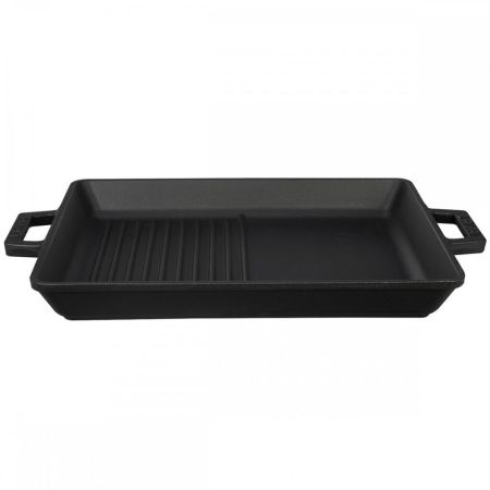 Сковорода-гриль 32*26 см прямоуг. с 2-мя ручками черная чугун LAVA