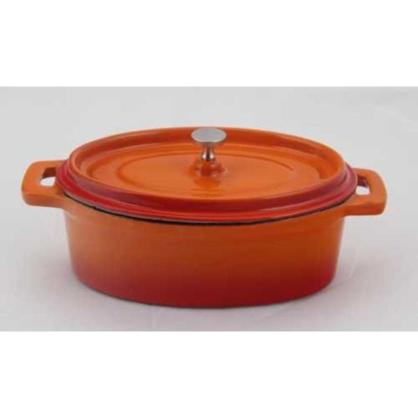 Кастрюля для подачи 12*9 см 250 мл овальная с крышкой эмаль чугун. P.L. Proff Cuisine