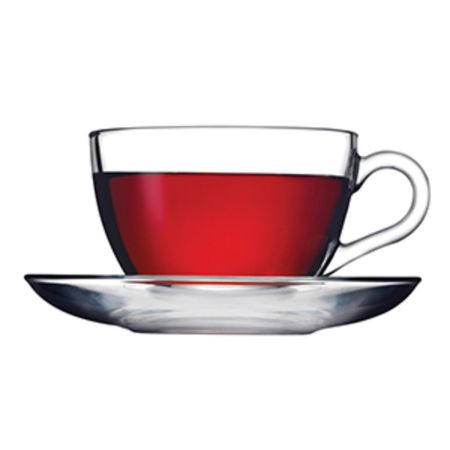 Чайная пара 200 мл прозрачная "Бейзик" стекло d 13,7 см h6,4 см Pasabahce [6]