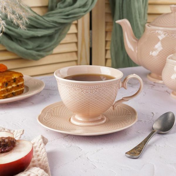 Чайная пара 285 мл d 10,2 см h7,8 см Aristocrat Peach Tea Noble [6]