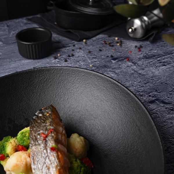 Салатник 1500 мл 27*25 см h7,5 см Wave Up Smooth Black Raw Stellar P.L. Proff Cuisine [1]