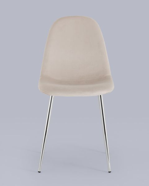 Стул Валенсия SN велюр бежевый хромированные ножки