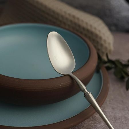Ложка столовая 19,5 см матовое серебро PVD 1920-Silvery P.L. [12]