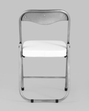 Стул складной мягкий ДЖОН металлик, белый
