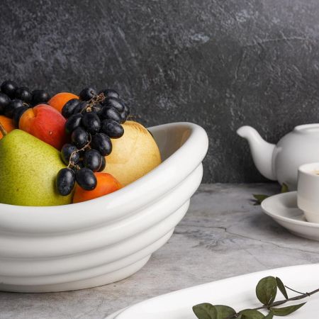 Салатник  900 мл 27,5*23 см h11,7/8,5 см овальный Wave белый фарфор P.L. Proff Cuisine [1]