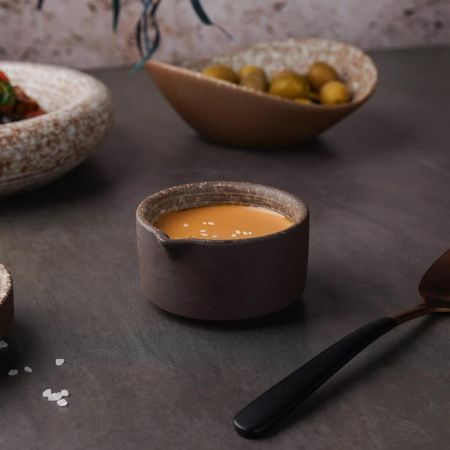 Соусник 60 мл d 7,4 см h3,7 см круглый с носиком Brown Untouched Taiga P.L. Proff Cuisine [1]