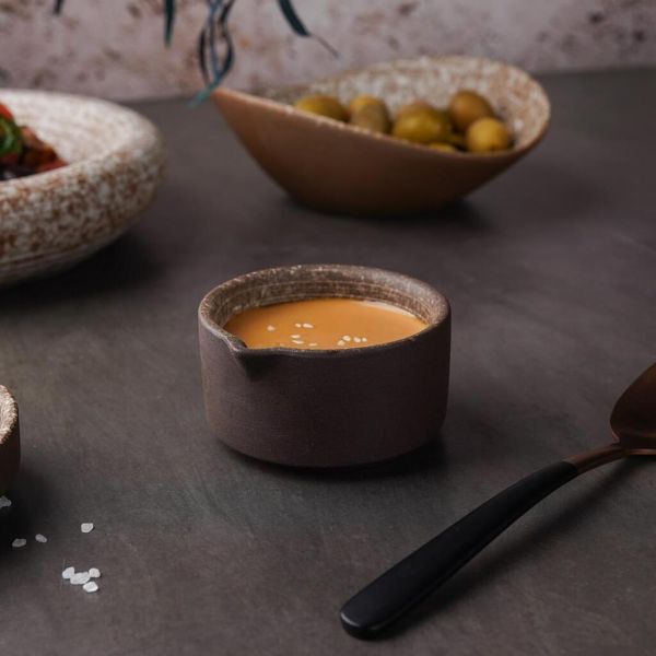 Соусник 60 мл d 7,4 см h3,7 см круглый с носиком Brown Untouched Taiga P.L. Proff Cuisine [1]