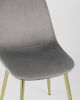 Стул Валенсия велюр серый золотые ножки