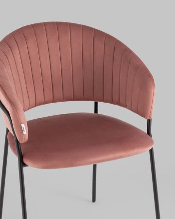 Стул Бруно велюр пыльно-розовый