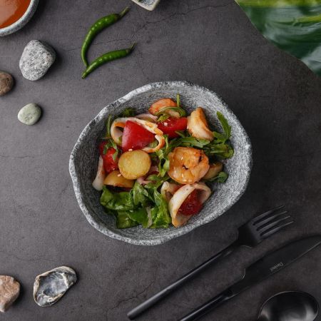 Салатник 290 мл 17*14 см h6,5 см Wave Up Stone Crush Untouched Taiga P.L. [1]