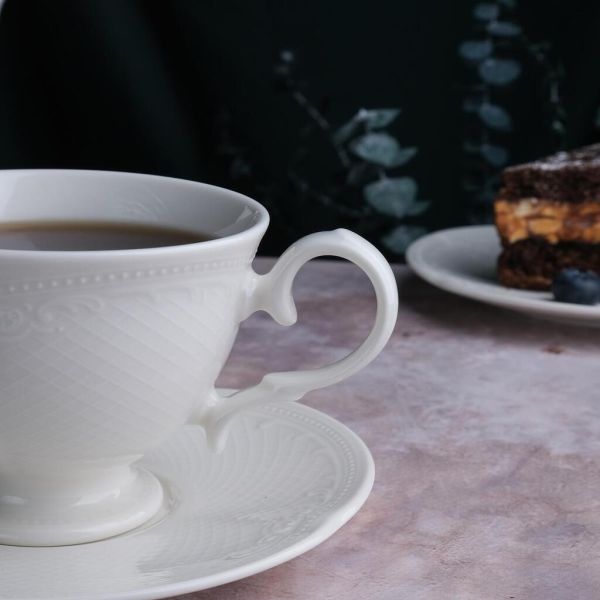 Чайная пара 250 мл белая d 10,4 см h7,6 см Aristocrat Noble [6]