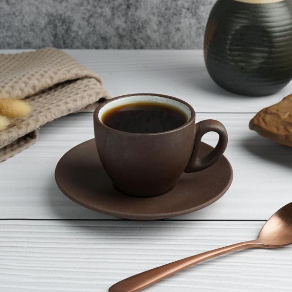 Кофейная пара 100 мл d 6,3 см h5,2 см White Matt New Brown Taiga P.L. Proff Cuisine [8]