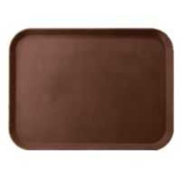 Поднос прорезиненный полностью 45*35*2 см прямоуг. коричневый пластик P.L. - BarWare