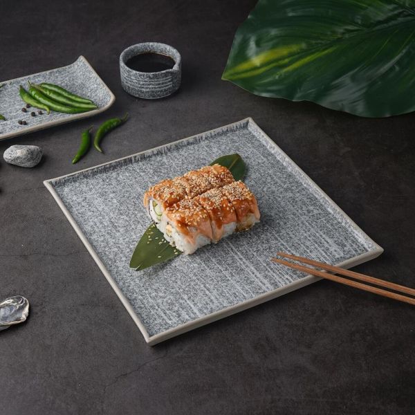 Тарелка 24*24 см h1,3 см квадратная Stone Untouched Taiga P.L. Proff Cuisine [1]