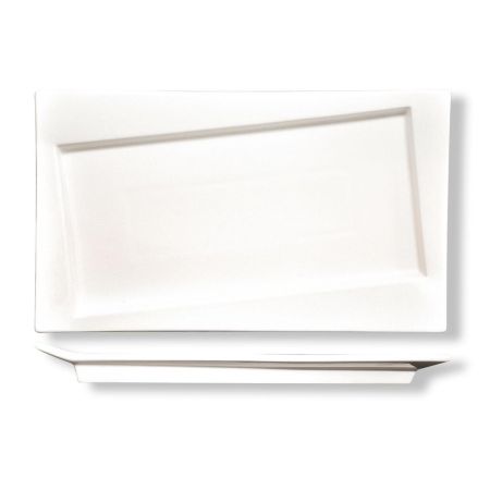 Блюдо прямоугольное 30,5*18 см со смещенным дном белое фарфор P.L. Proff Cuisine [1]