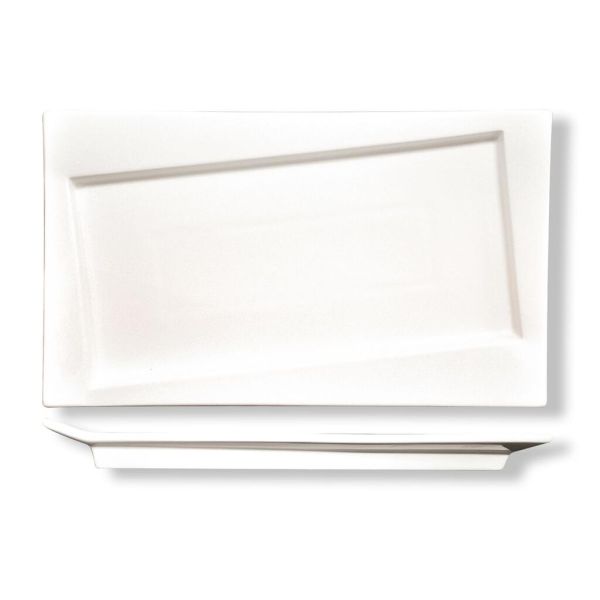 Блюдо прямоугольное 30,5*18 см со смещенным дном белое фарфор P.L. Proff Cuisine [1]