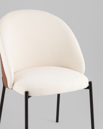 Стул обеденный Adelinde бежевый с коричневой экокожей