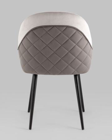 Стул Новел велюр светло-серый с темно-серой спинкой