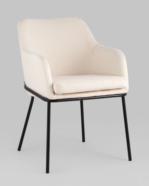 Стул Кози ткань букле молочный