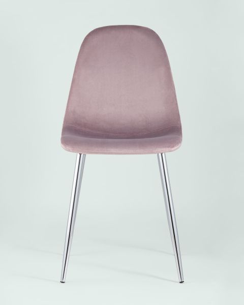 Стул Валенсия велюр розовый хромированные ножки