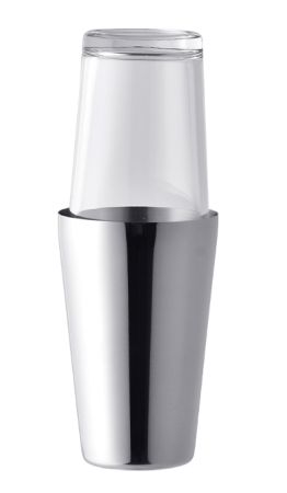 Шейкер 0,45/0,8 л. 28,7 см. нерж. Boston со стекл. стаканом MGsteel /1/20/