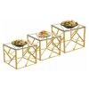 Подставка фуршетная стойка набор 3 шт (51,5*15,5*20 см /56*20,5*25 см /61*25,5*30 см) Gold P.L.