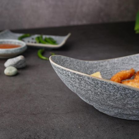 Салатник 410 мл 22,7*14,5 см h6,8 см Side Up Stone Untouched Taiga P.L. [1]