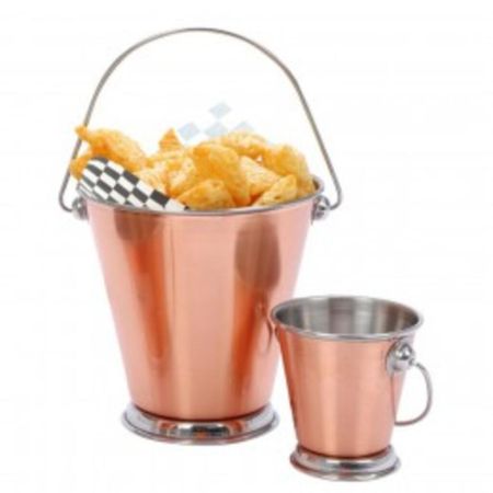 Емкость Ведро для подачи и сервировки с медным покрытием, 12*12 см, нержавейка